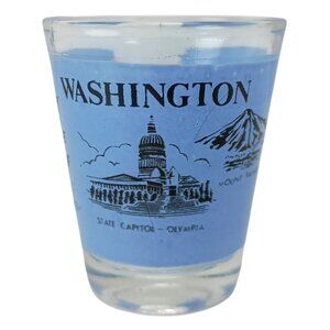 Washington State Blue Shot Glass Vintage